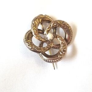 Vintage 10K Opal Love Knot Pin